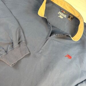 Perlis‎ Performance Pullover Mens L Navy Blue Quarter Zip Long Sleeve NOTE